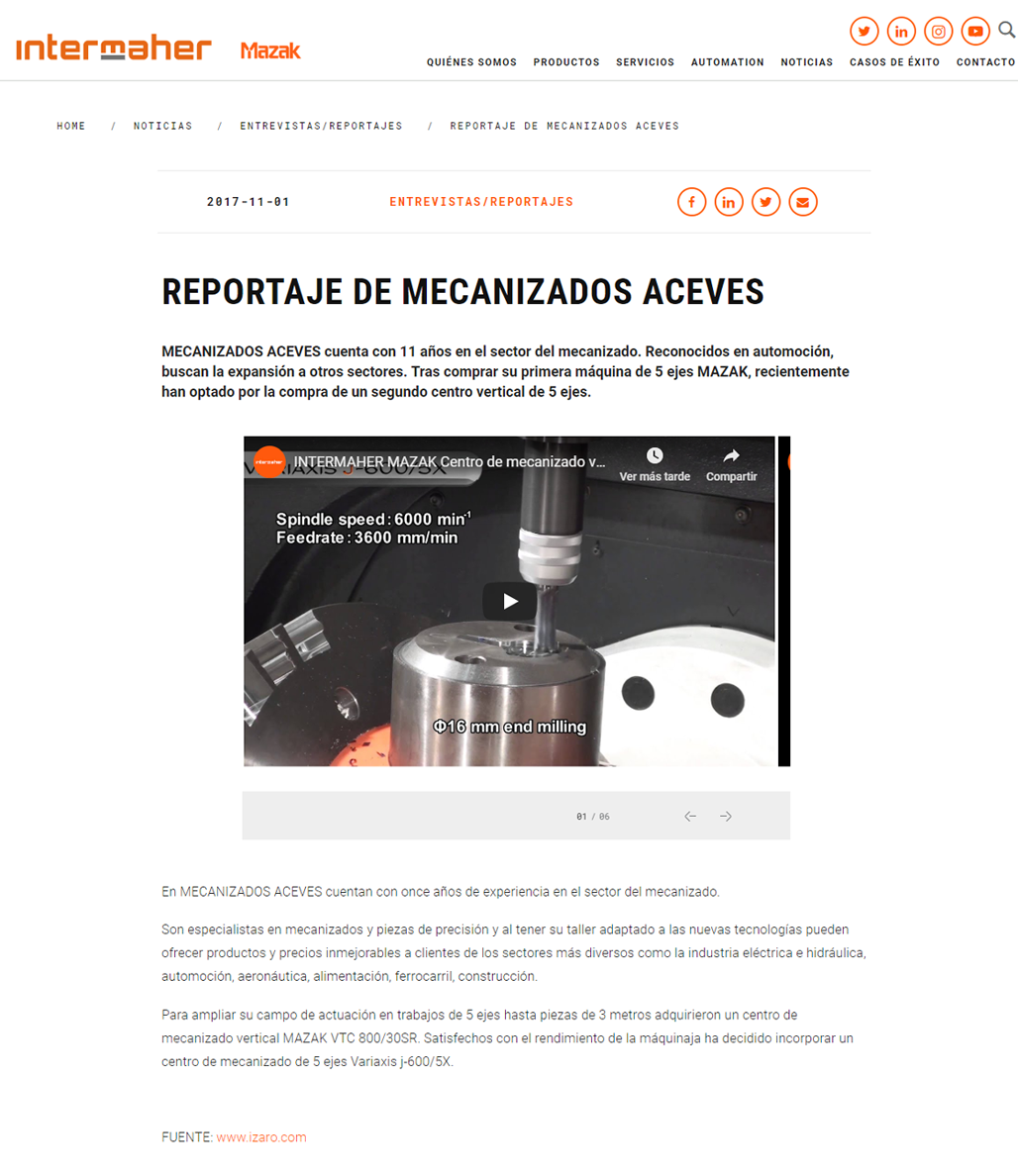 Reportaje de Mecanizados Aceves